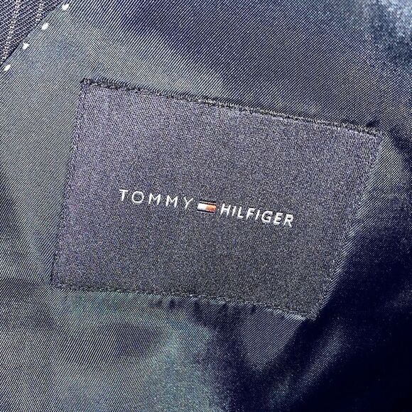 BLUE Pinstripe Tommy HILFIGER Blazer Size Med - Picture 2 of 4